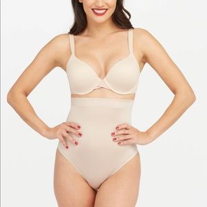 SPANX high waisted thong 10196R beige NWT